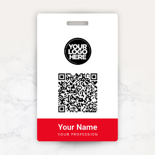 Aangepaste naam bedrijfsnaam Qr-code Logo Badge