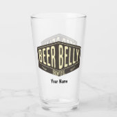 Aangepaste naam: Beer Belly Brewful Funny Beer Gla Glas (Achterkant)
