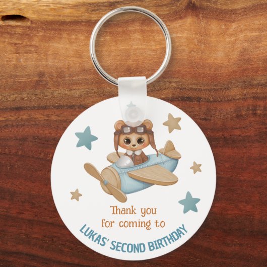 Aangepaste naam Beer feestdag bedankt Sleutelhanger (Voorkant)