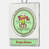 Aangepaste naam Beer Lover Funny Gezegde Beer Tast Verzilverd Banner Ornament (Links)