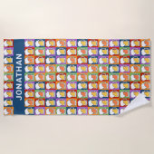 Aangepaste naam BEER Pop Kunststrand handdoek (Voorkant)