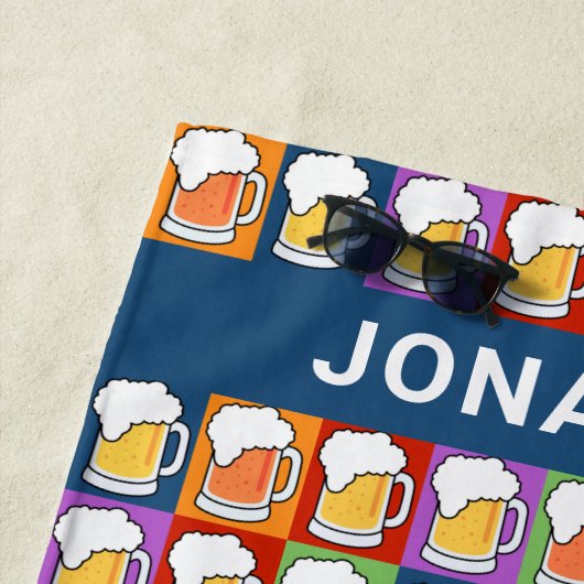Aangepaste naam BEER Pop Kunststrand handdoek (In situ)