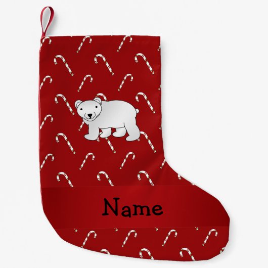 Aangepaste naam beer snoeprietpatroon polair kleine kerstsok (Voorkant)
