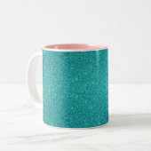 Aangepaste naam beer turquoise glitter tweekleurige koffiemok (Voorkant links)