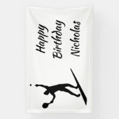 Aangepaste naam begroeting tennisspeler spandoek (Verticaal)