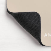 Aangepaste naam beige kleur muismat (Hoek)