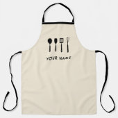 Aangepaste naam Beige Schort (Voorkant)