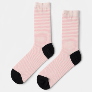 Aangepaste naam Beige Stof Roze Perzik Strepen Sokken