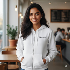 Aangepaste Naam Bella Canvas Zip Hoodie voor Haar