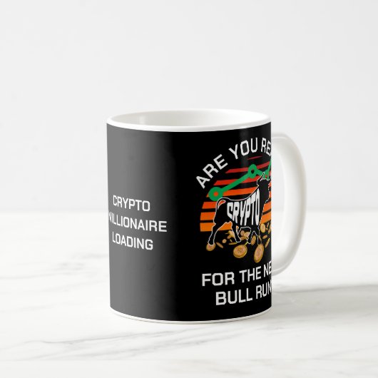 Aangepaste naam Ben je klaar CRYPTO BULL RUN Bitco Koffiemok (Voorkant rechts)