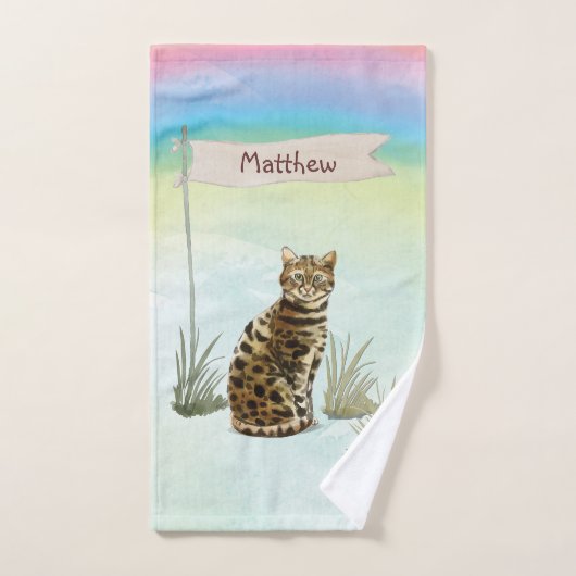 Aangepaste naam: bengaal kat pakket bad handdoek (Handdoek)