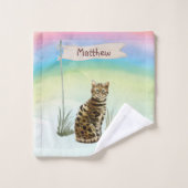Aangepaste naam: bengaal kat pakket bad handdoek (Wasdoekje)