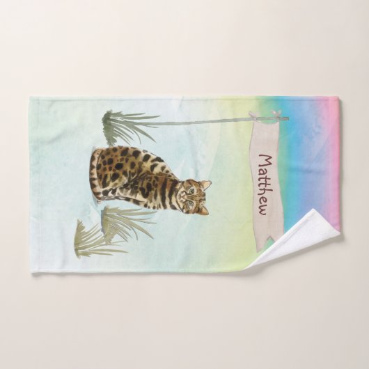 Aangepaste naam: bengaal kat pakket bad handdoek (Handdoek)