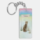 Aangepaste naam: bengaal kat pakket sleutelhanger (Voorkant Links)
