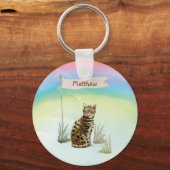 Aangepaste naam: bengaal kat pakket sleutelhanger (Voorkant)