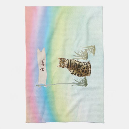 Aangepaste naam: bengaal kat pakket theedoek (Verticaal)