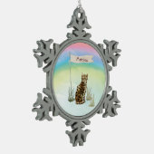 Aangepaste naam: bengaal kat pakket tin sneeuwvlok ornament (Links)