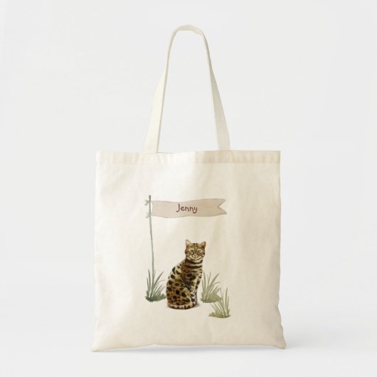 Aangepaste naam: bengaal kat pakket tote bag (Voorkant)