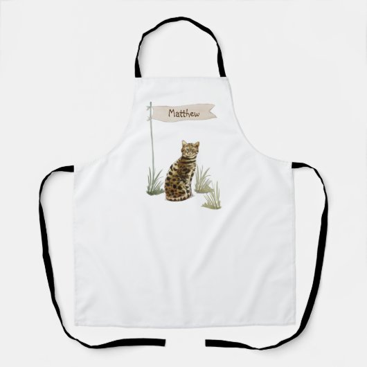 Aangepaste naam: Bengaal kat Pet Apron Schort (Voorkant)