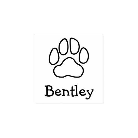 Aangepaste naam Bentley Paw Print Rubber Stamp Rubberstempel (Afrduk)