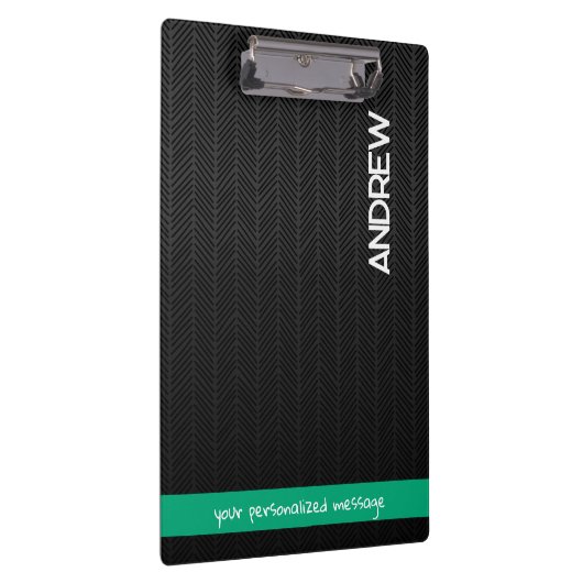 Aangepaste Naam & Bericht Gepersonaliseerd Modern Klembord (Rechts)