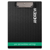 Aangepaste Naam & Bericht Gepersonaliseerd Modern Klembord (Voorkant)