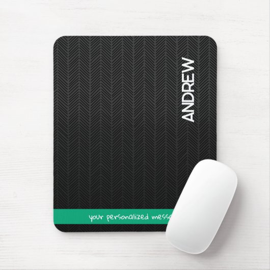 Aangepaste Naam & Bericht Gepersonaliseerd Modern Muismat (Met muis)