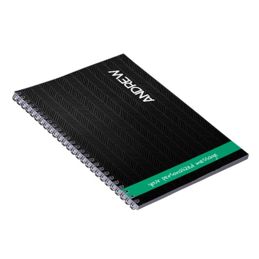 Aangepaste Naam & Bericht Gepersonaliseerd Modern Notitieboek (Rechterzijde)