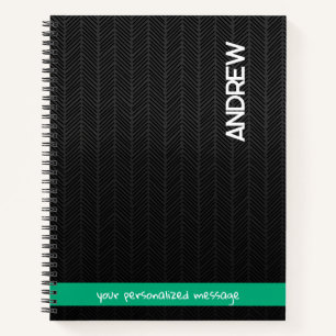 Aangepaste Naam & Bericht Gepersonaliseerd Modern  Notitieboek