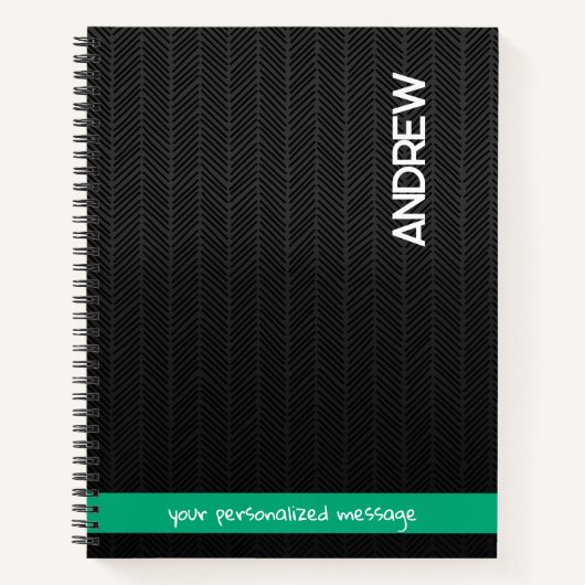 Aangepaste Naam & Bericht Gepersonaliseerd Modern  Notitieboek (Voorkant)