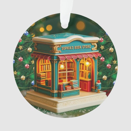 Aangepaste naam> bericht me Boekwinkel Keramische Ornament (voorkant)