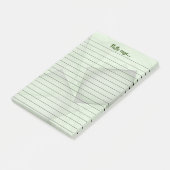 Aangepaste naam berichtschrijver pasteel groen geo post-it® notes (Schuin)