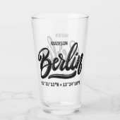 Aangepaste naam Berlijn Duitsland Coördinaten Glas (Achterkant)