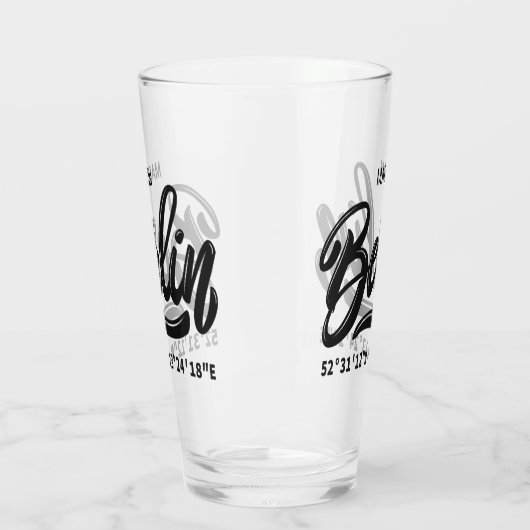 Aangepaste naam Berlijn Duitsland Coördinaten Glas (Links)