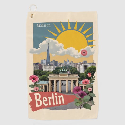 Aangepaste naam Berlijn, Duitsland Golfhanddoek (Voorkant)