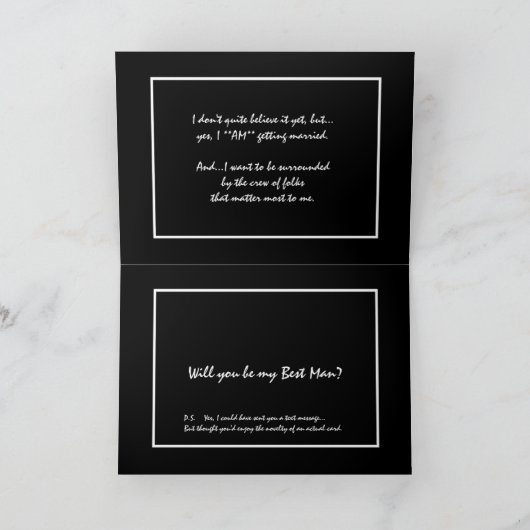 Aangepaste naam - BESTE GETUIGE Vierkante Trouwkaa (Binnen)