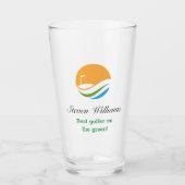 Aangepaste naam Beste Golfer Beer Glass Glas (Voorkant)