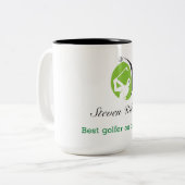 Aangepaste naam Beste Golfer Coffee-Mok Tweekleurige Koffiemok (Voorkant links)