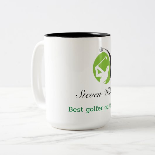 Aangepaste naam Beste Golfer Coffee-Mok Tweekleurige Koffiemok (Voorkant links)