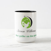 Aangepaste naam Beste Golfer Coffee-Mok Tweekleurige Koffiemok (Center)