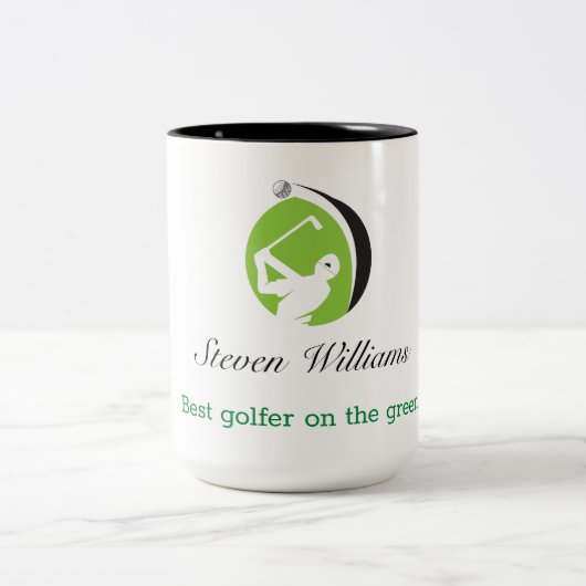 Aangepaste naam Beste Golfer Coffee-Mok Tweekleurige Koffiemok (Center)