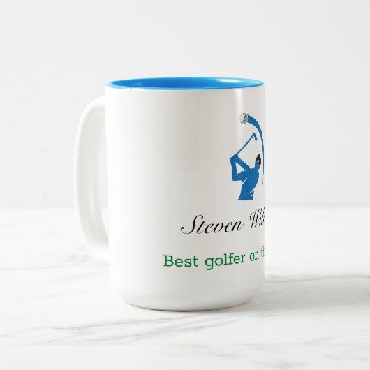 Aangepaste naam Beste Golfer Coffee-Mok Tweekleurige Koffiemok (Voorkant links)