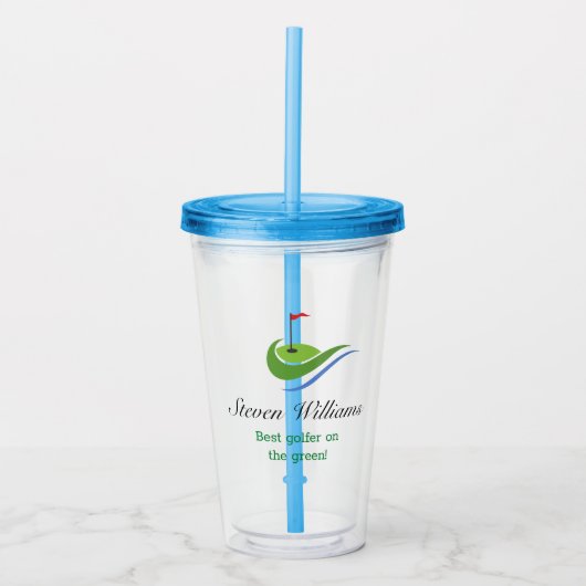 Aangepaste naam Beste Golfer Plastic Tumbler Acryl Drinkbeker (Voorkant)