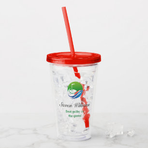 Aangepaste naam Beste Golfer Plastic Tumbler Acryl Drinkbeker