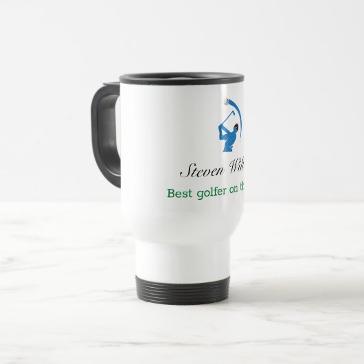 Aangepaste naam Beste Golfer Travel Mug Reisbeker (Voorkant links)