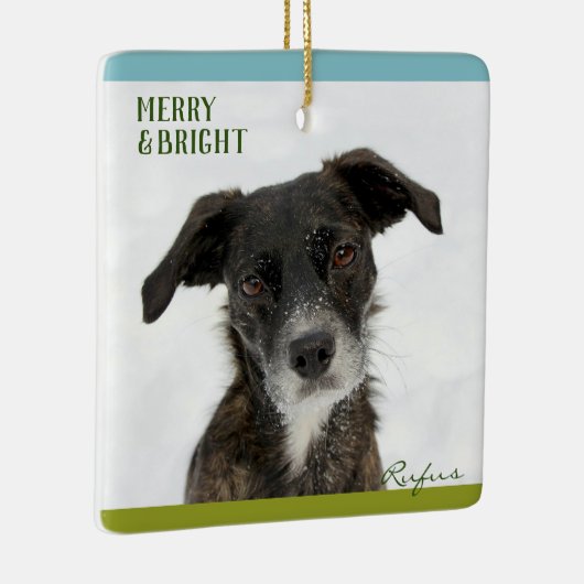 Aangepaste naam beste hond of foto-Afbeelding Keramisch Ornament (Rechts)