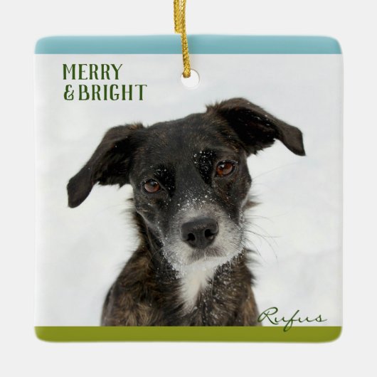 Aangepaste naam beste hond of foto-Afbeelding Keramisch Ornament (Voorkant)