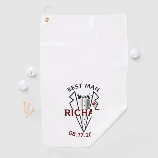 Aangepaste naam beste huwelijk cadeau golfhanddoek (Insitu)