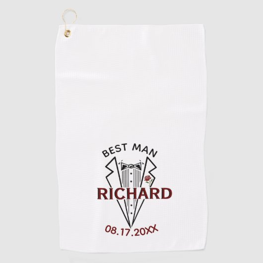 Aangepaste naam beste huwelijk cadeau golfhanddoek (Voorkant)