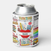 Aangepaste naam beste leraar blikjeskoeler (Blikje Voorkant)